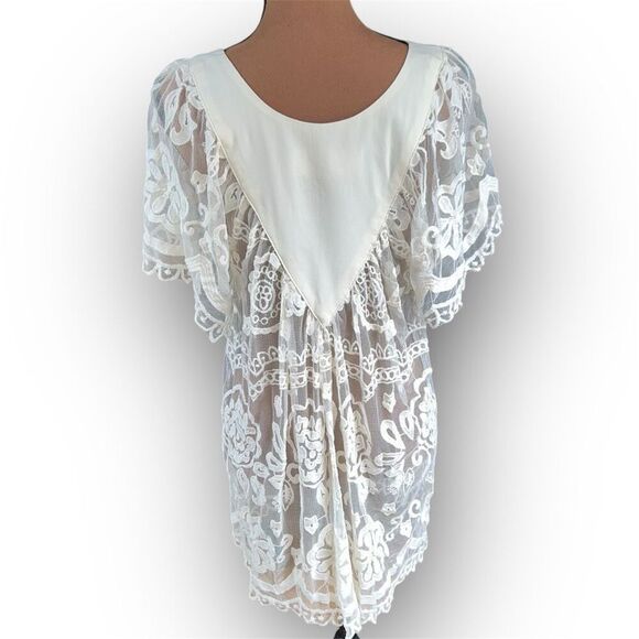 Jen's Pirate Booty x Free People Boho Lace Mini Dress Beach Coverup, Women’s S - Picture 2 of 9